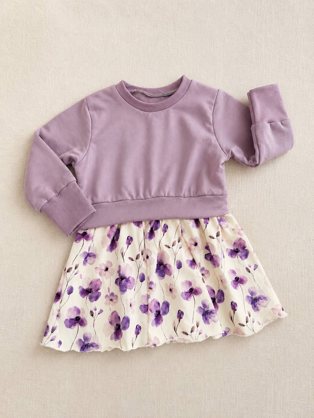 Girly Sweater Blumen flieder