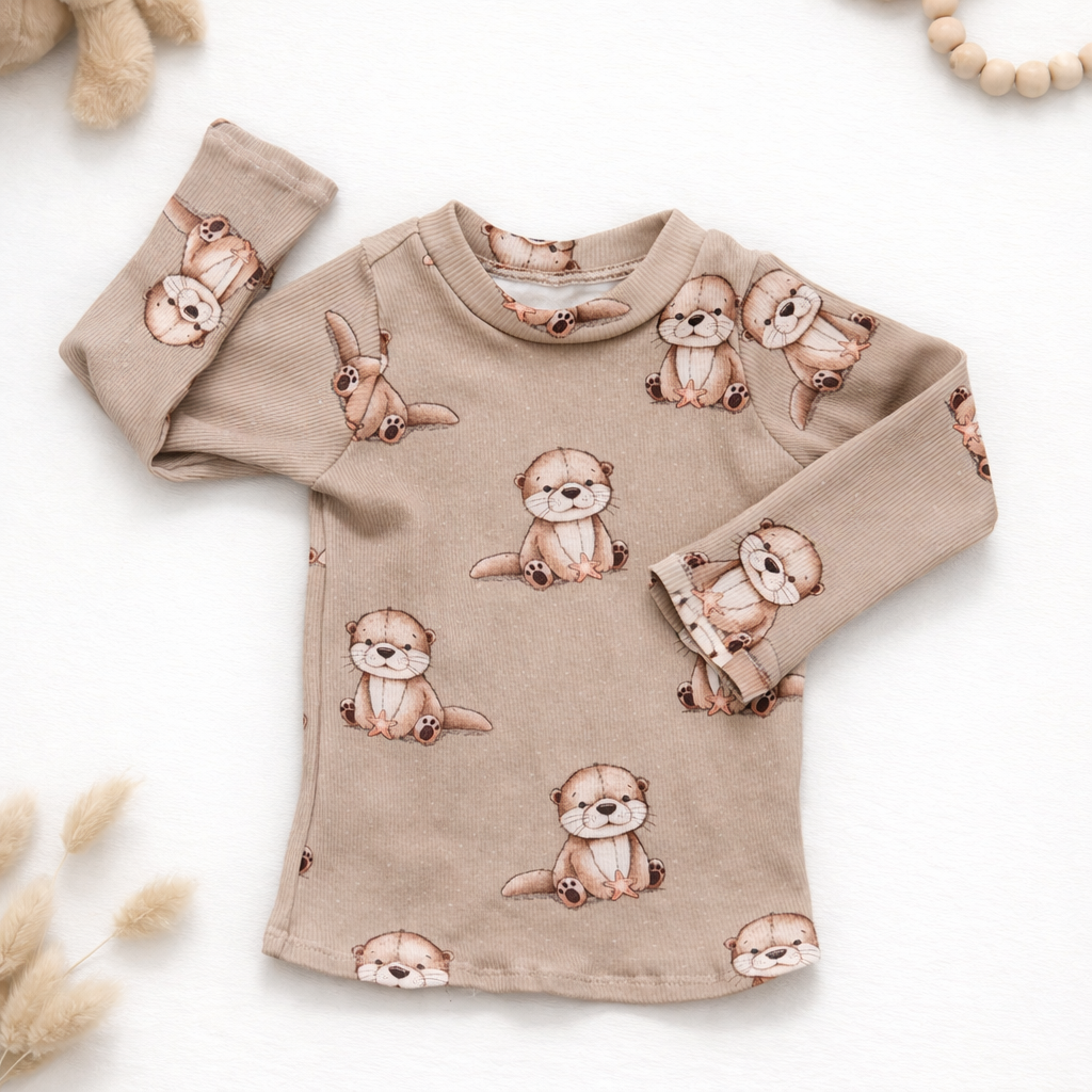 T-shirt côtelé loutre