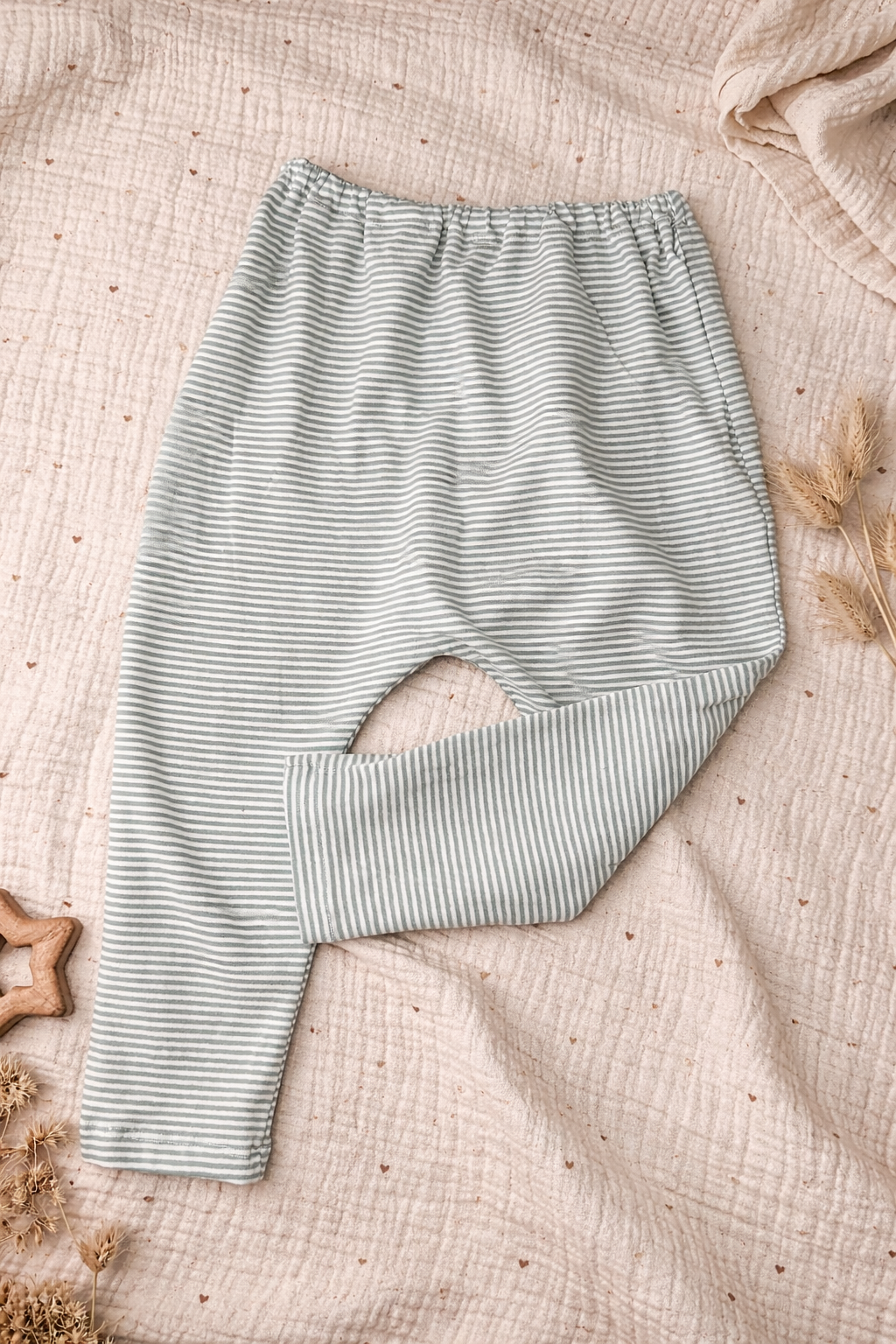 Legging bleu clair rayé