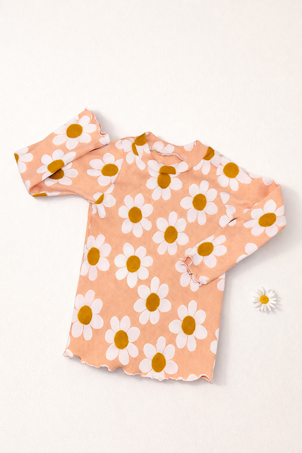 Ribshirt Blumen peach