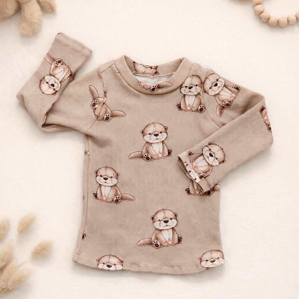 T-shirt côtelé loutre