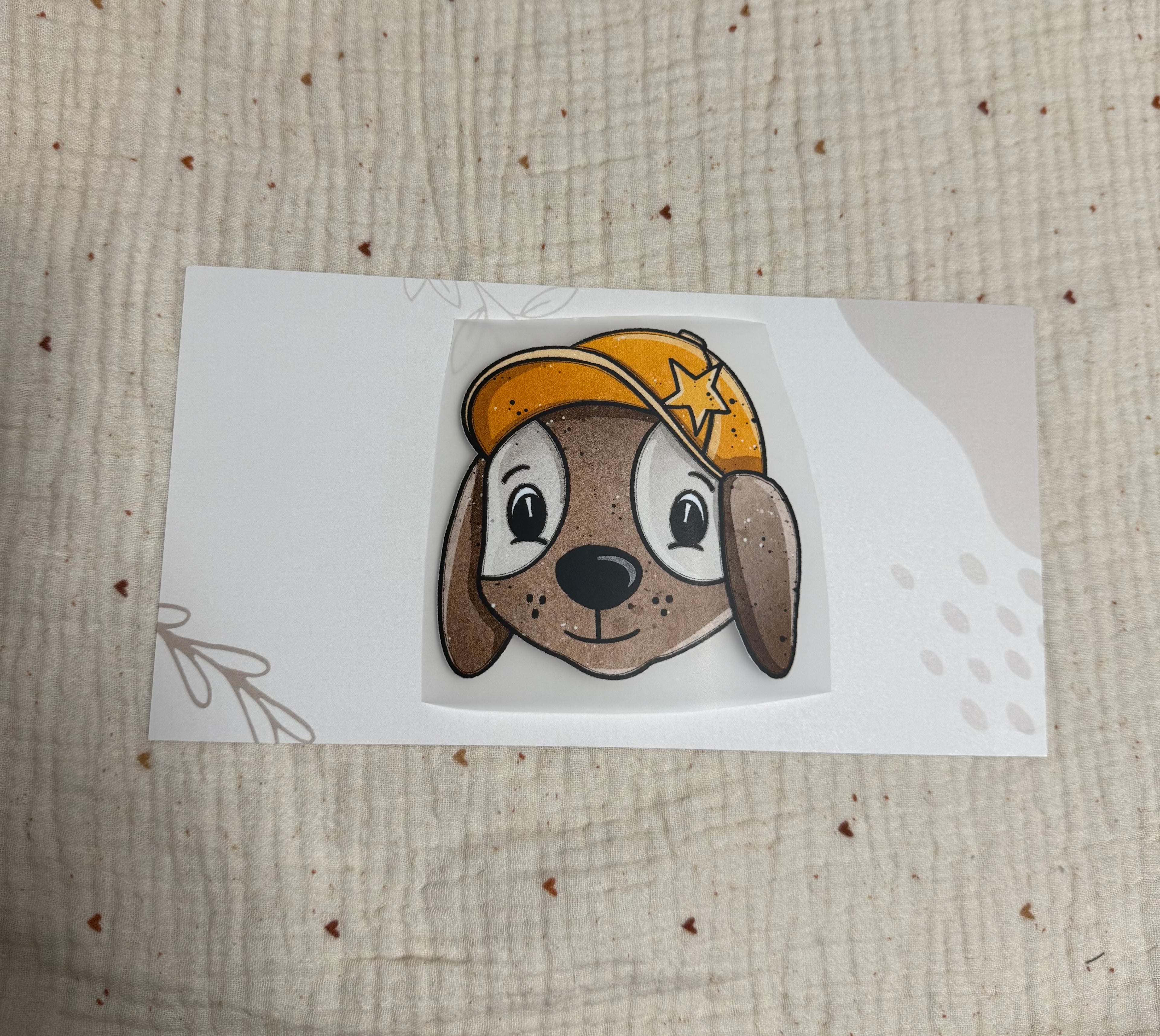 Bügelbild "Hund mit Sternen Mütze"