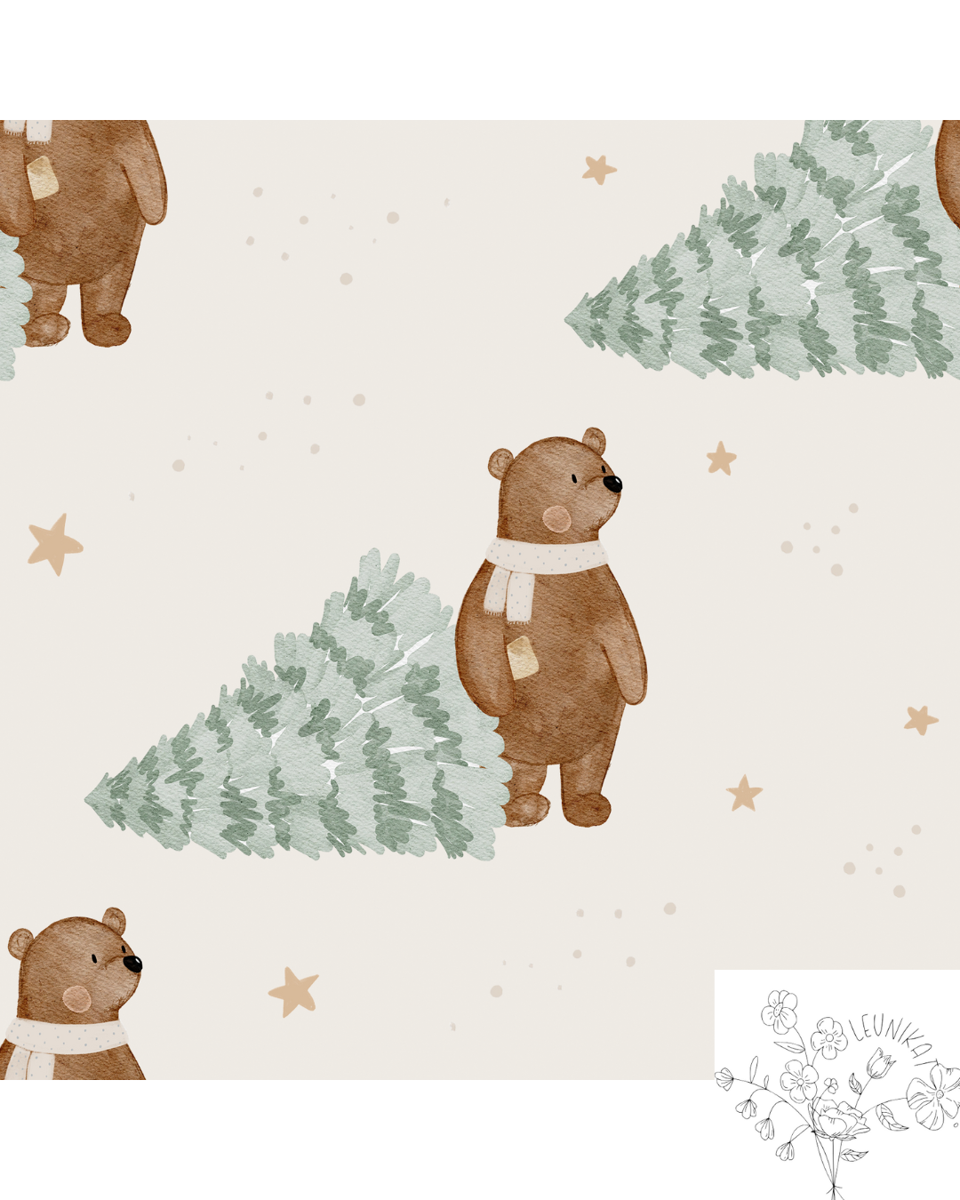 Bär mit Weihnachtsbaum