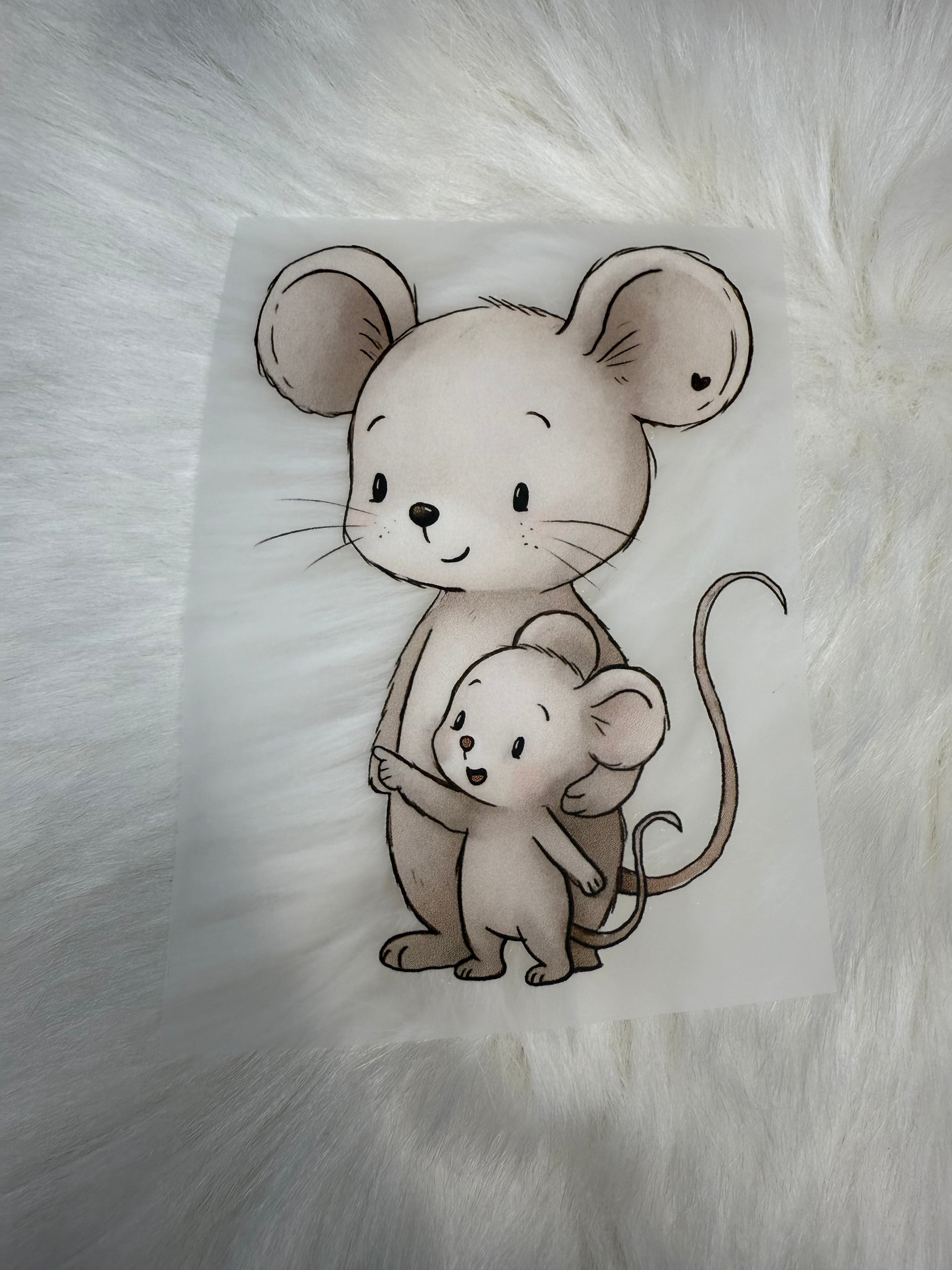 Bügelbild "Maus zeigt"