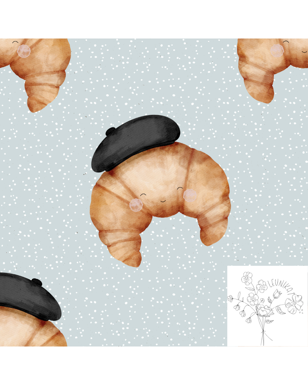 Croissant mit schwarzer Mütze