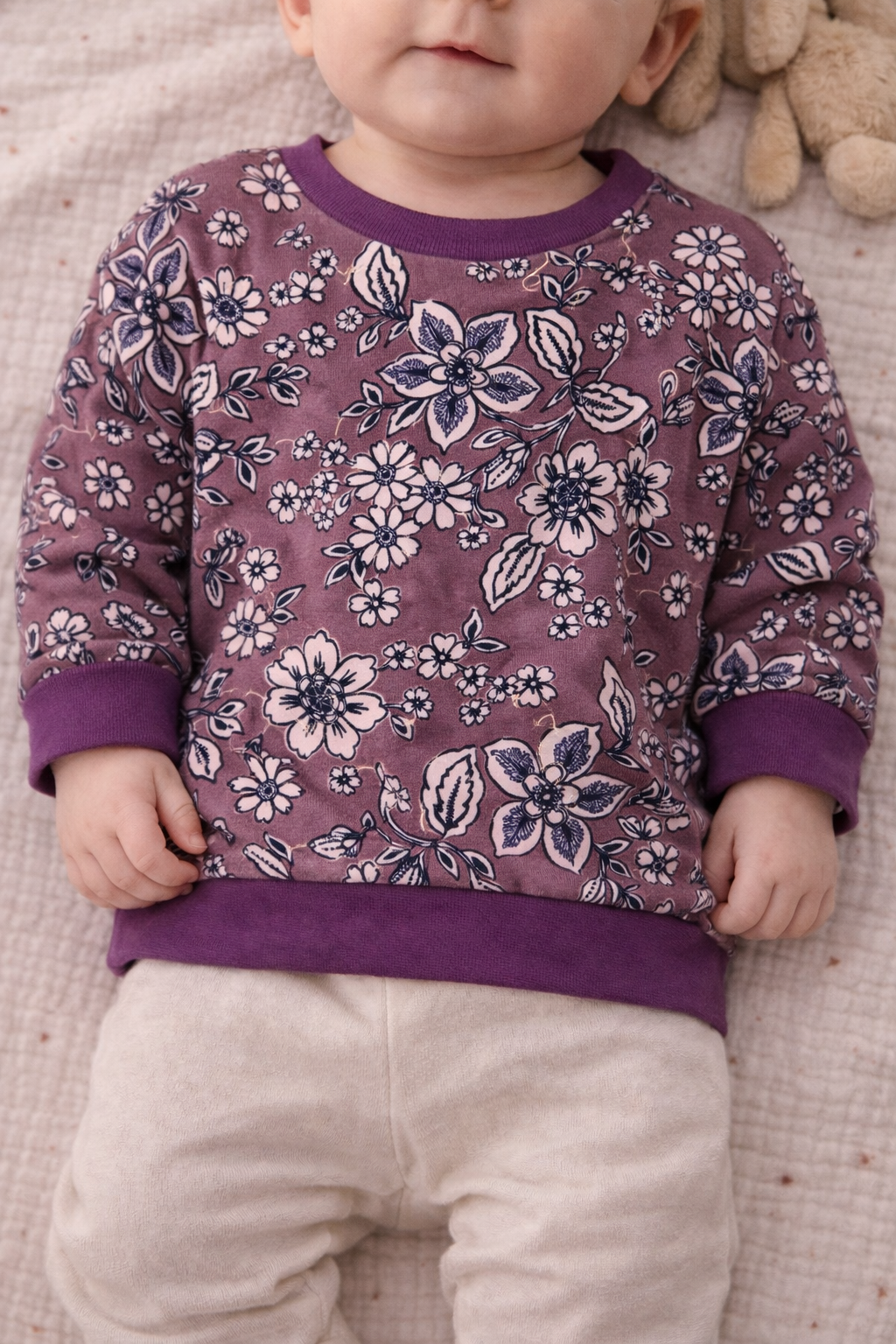 Oversize Sweater Vintage Flower