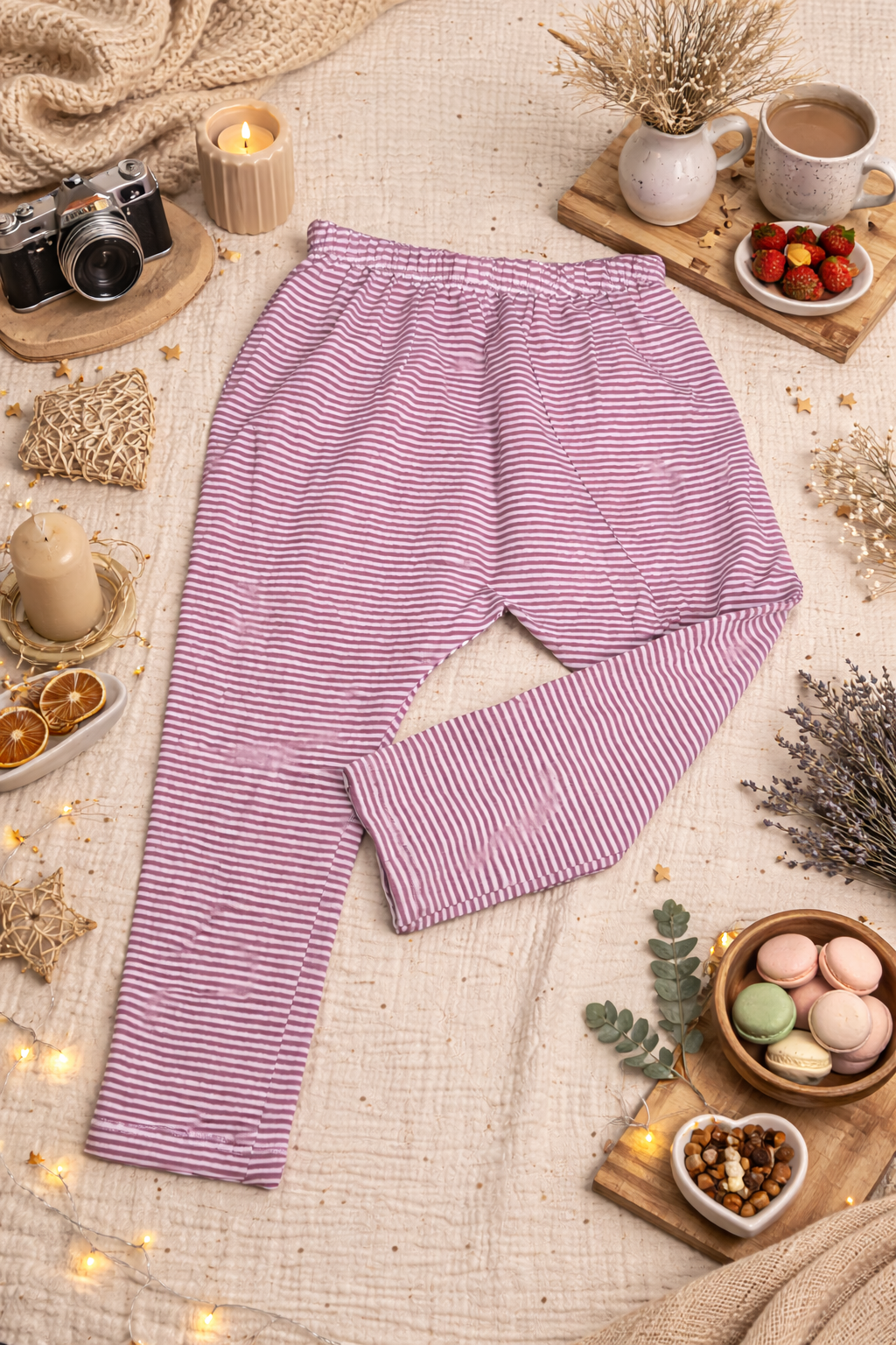 Legging « rayures roses »
