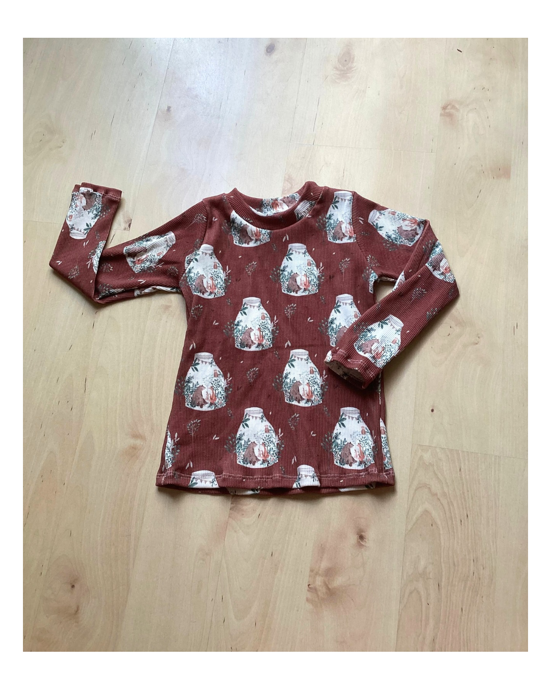 T-shirt côtelé Ours et renard