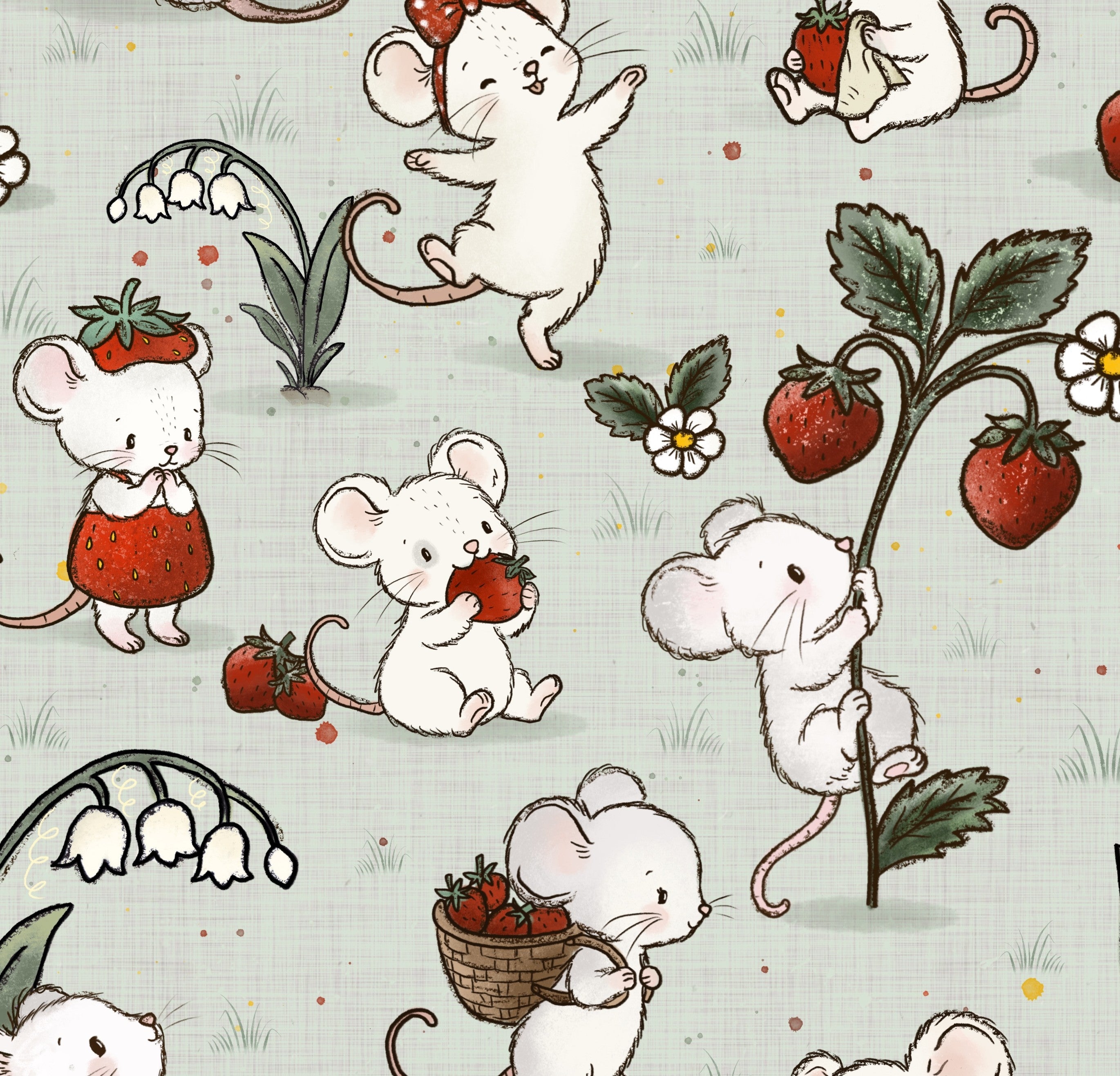 Souris aux fraises