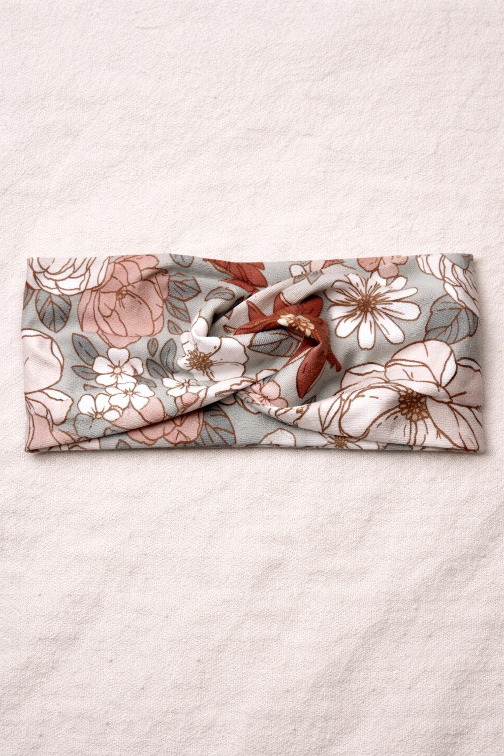 Bandeau fleurs kaki