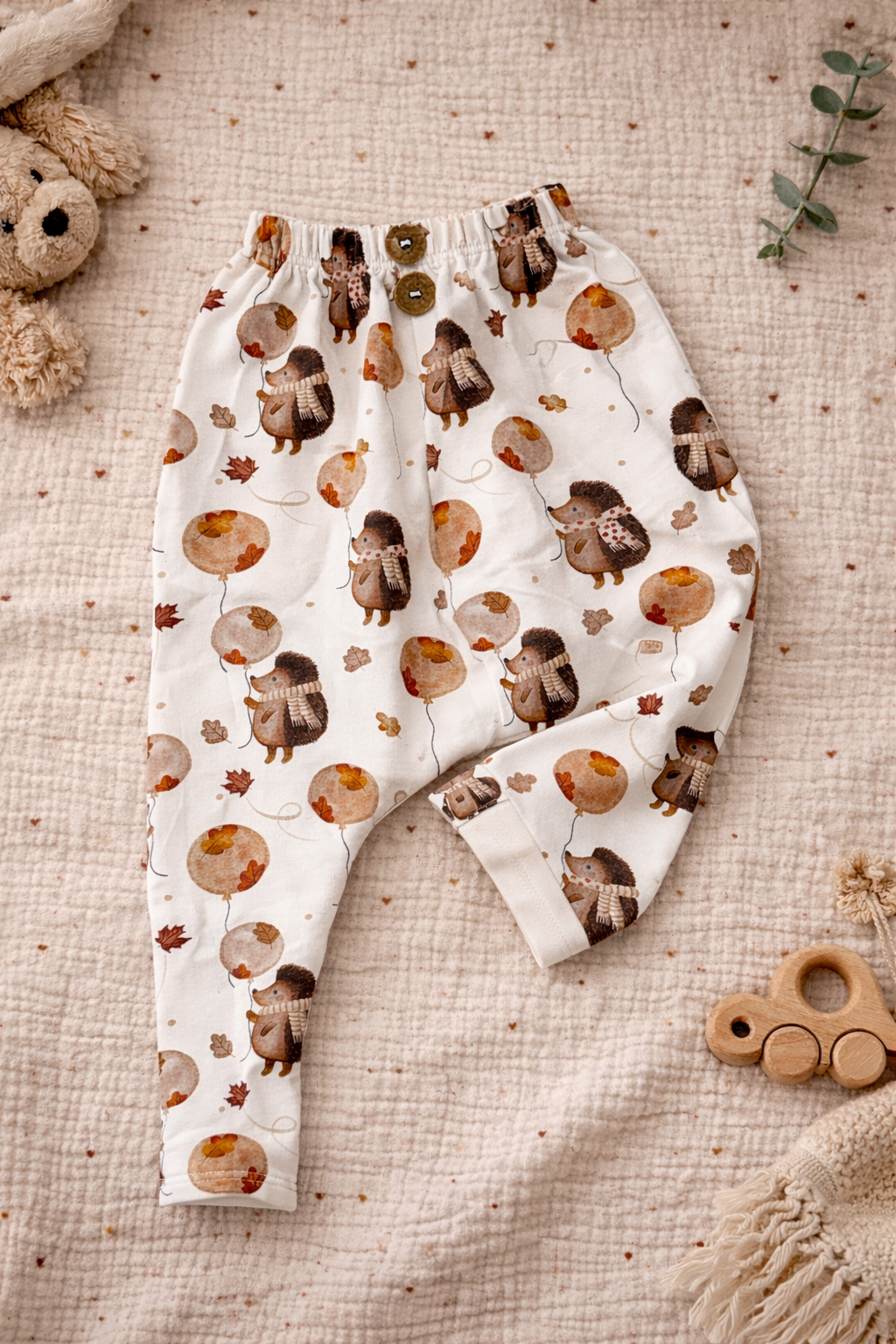 Leggings Igel mit Luftballon in weiß