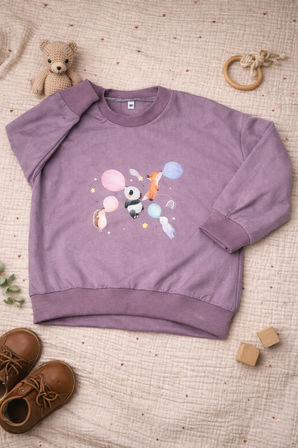 Oversize Pullover Seifenblasen lila