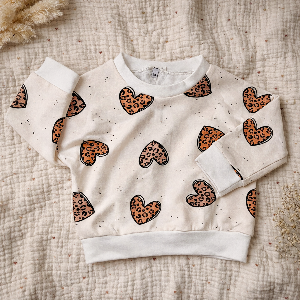 Oversize Pullover "Leo Herzen farbig"