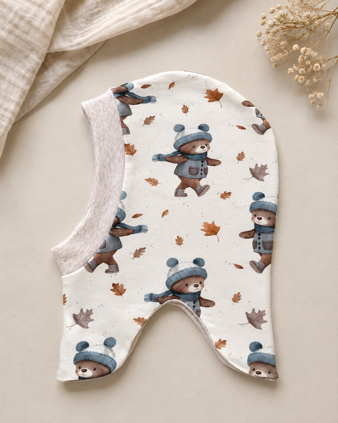 Schlupfmütze Herbstbär 44-47cm