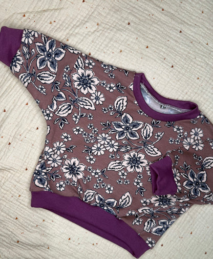 Oversize Sweater Vintage Flower