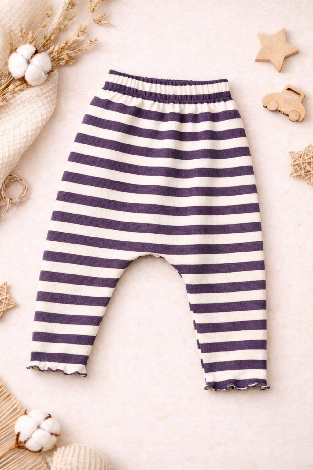 Legging à rayures violettes