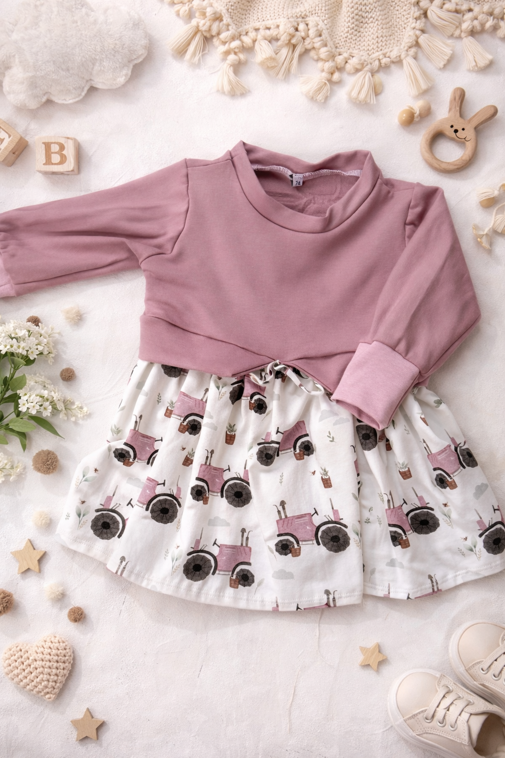 Girly Sweater Traktor rosa