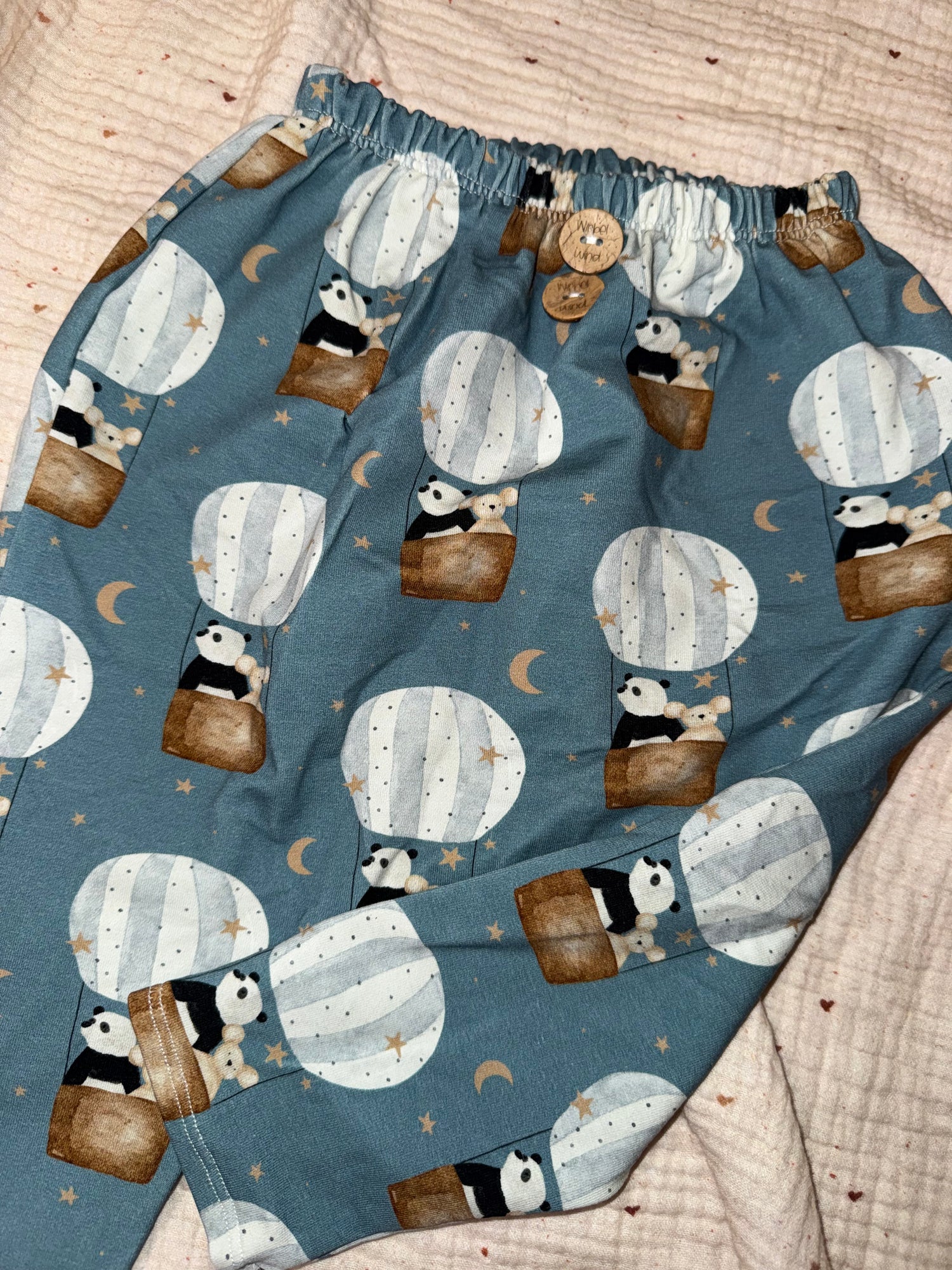 Legging panda et souris en montgolfière