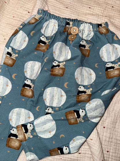 Legging panda et souris en montgolfière