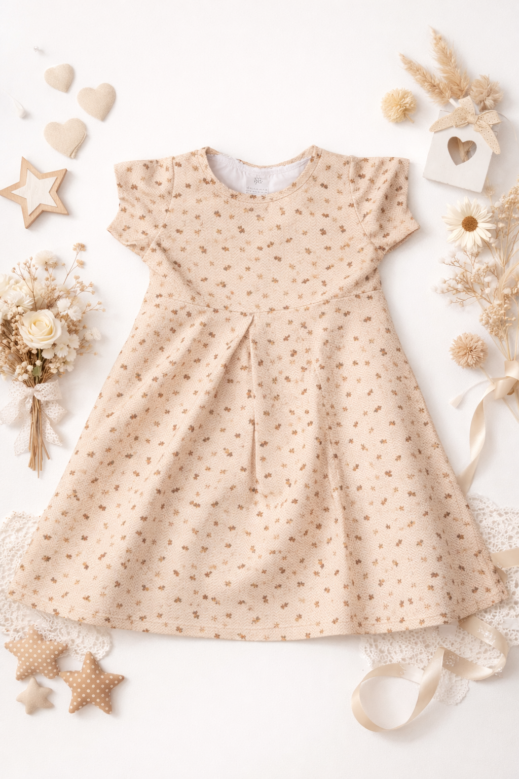 Kleid peach Blumen
