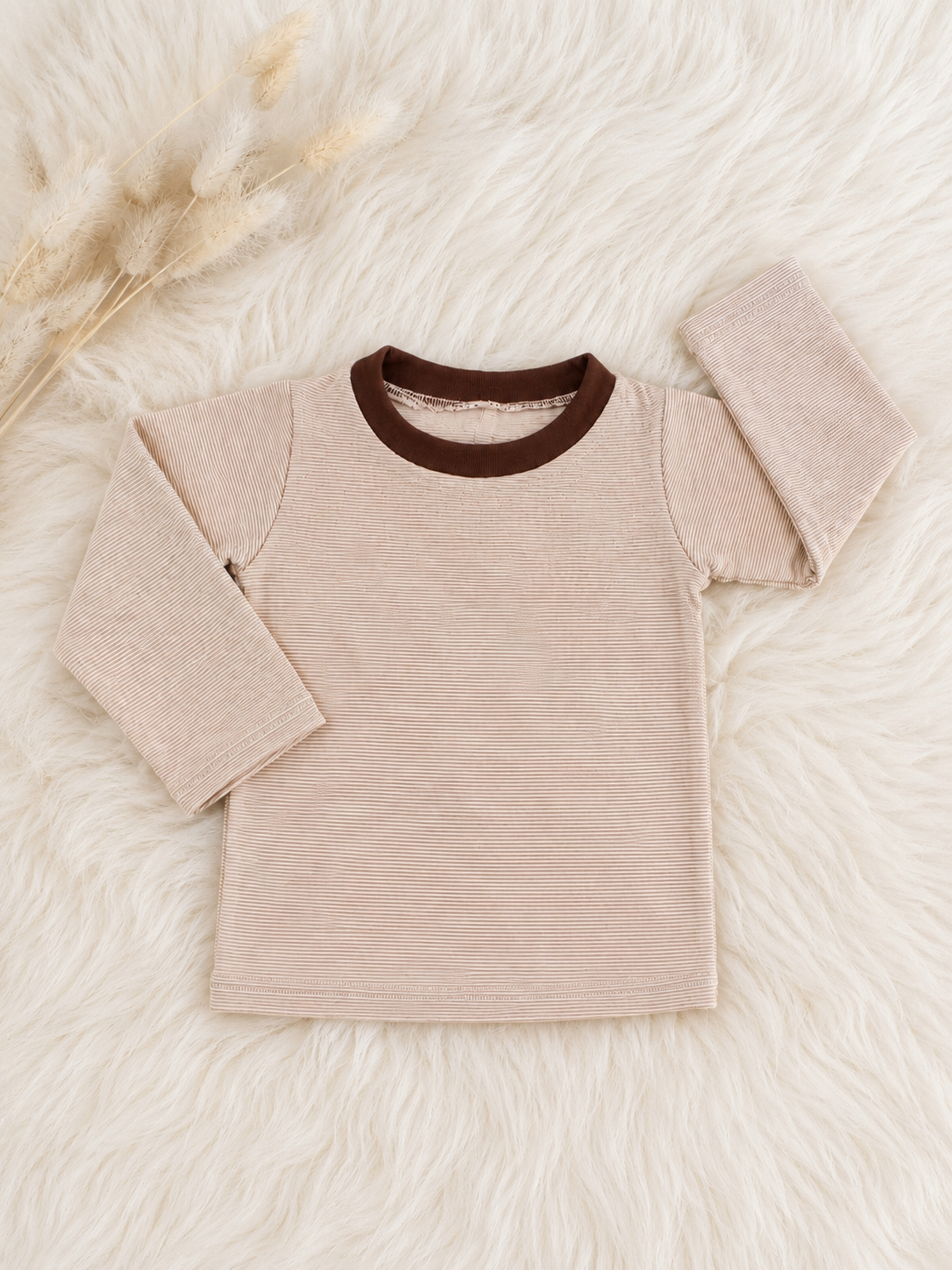 Langarmshirt Streifen braun