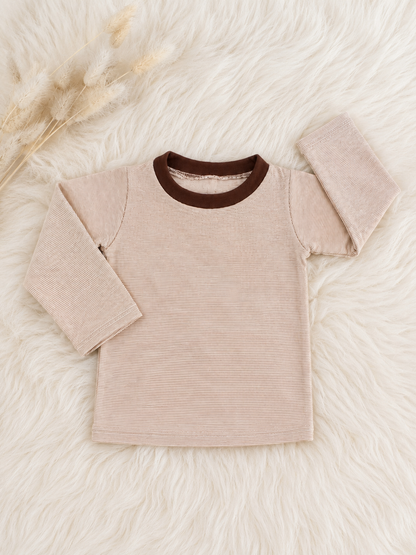 Langarmshirt Streifen braun