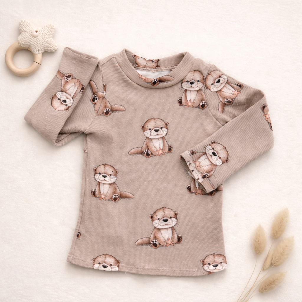 T-shirt côtelé loutre