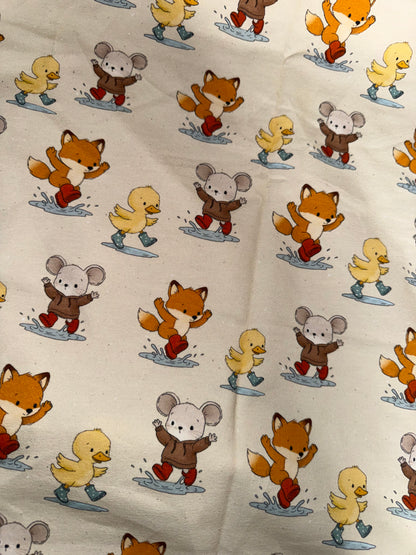 Stoff Pfützenspringen