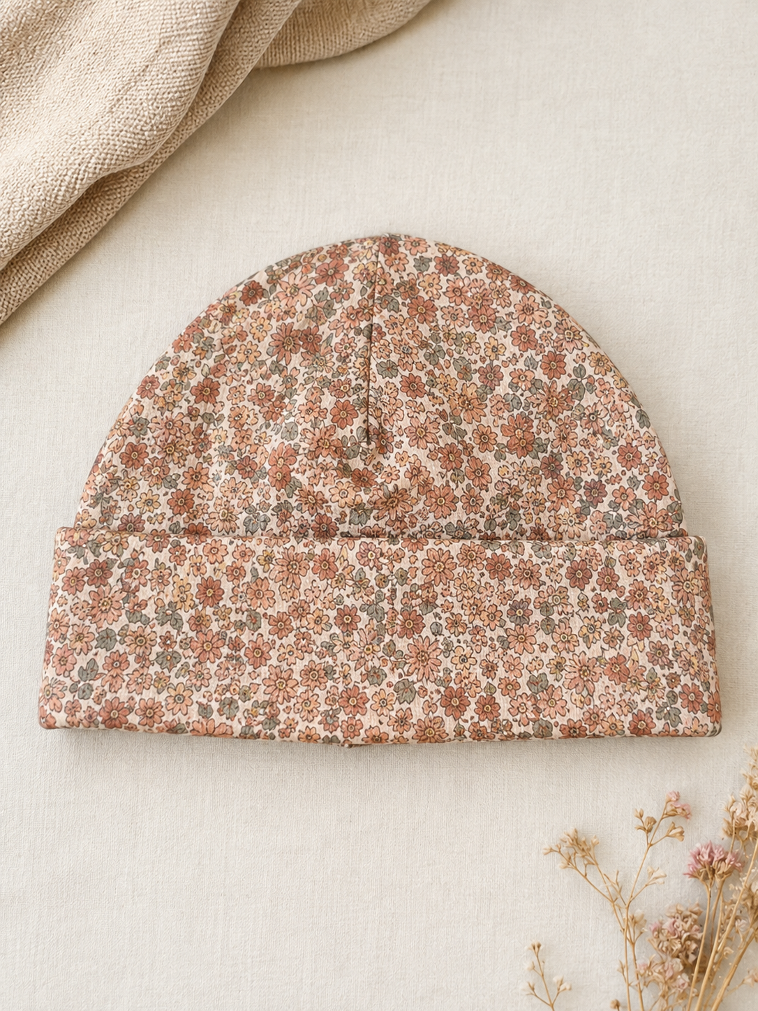 Beanie Streublumen 49-51cm