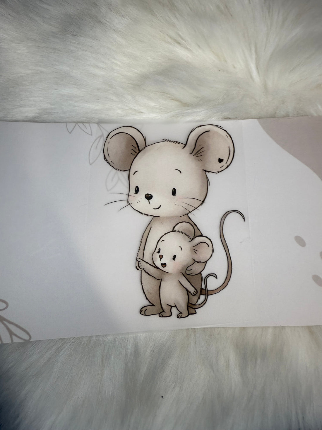 Bügelbild &quot;Maus zeigt&quot;