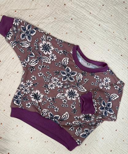 Oversize Sweater Vintage Flower