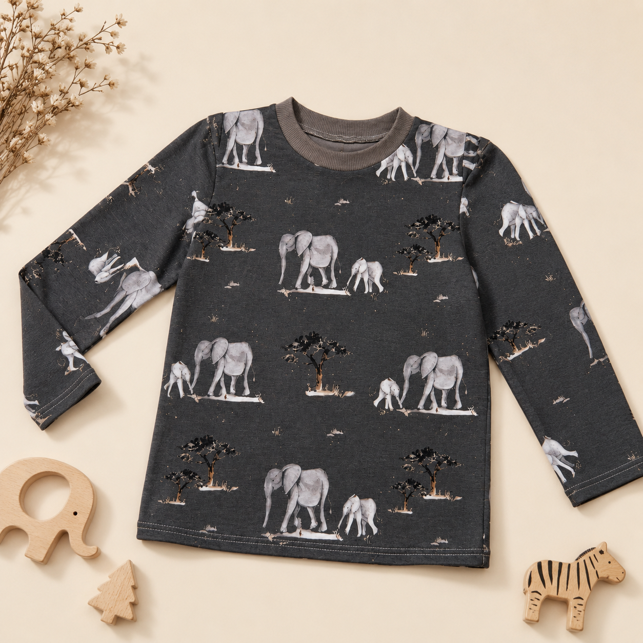Langarmshirt Elefanten