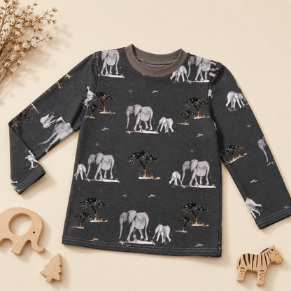 Langarmshirt Elefanten