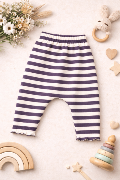 Legging à rayures violettes