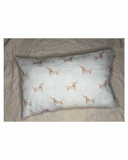 Kopfkissenbezug Hund und Biene