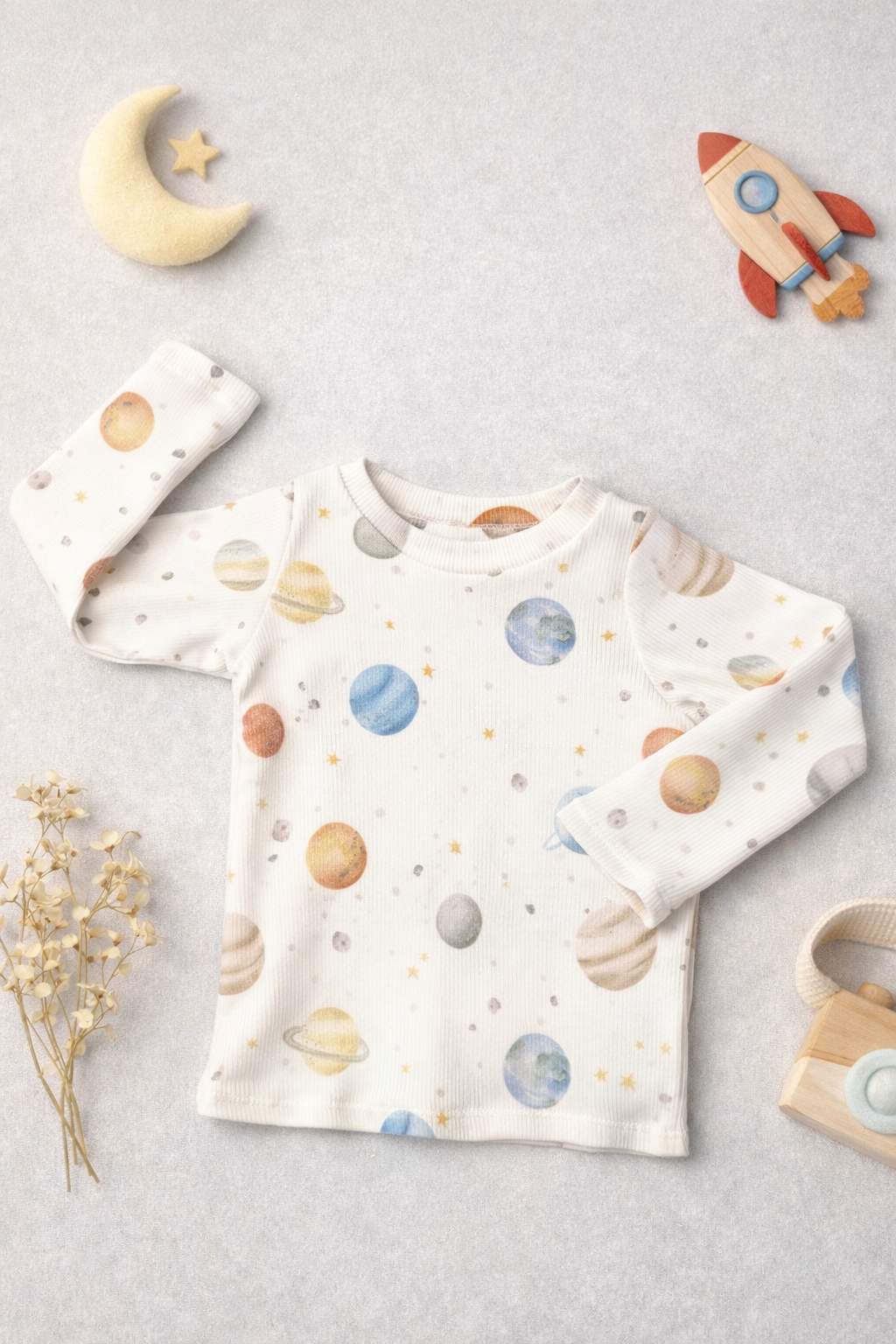 T-shirt côtelé Planètes