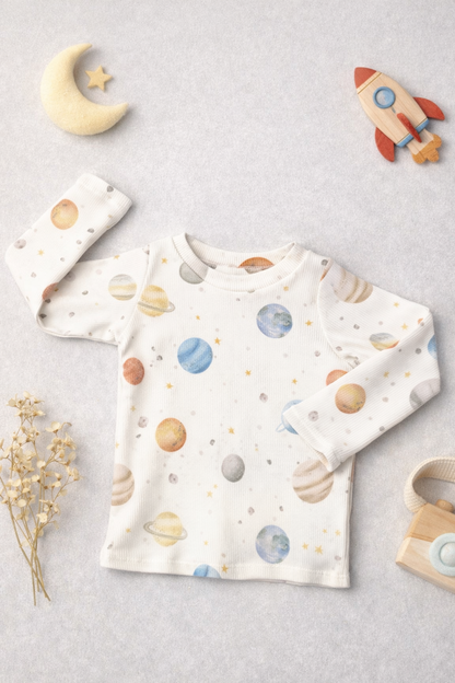 T-shirt côtelé Planètes