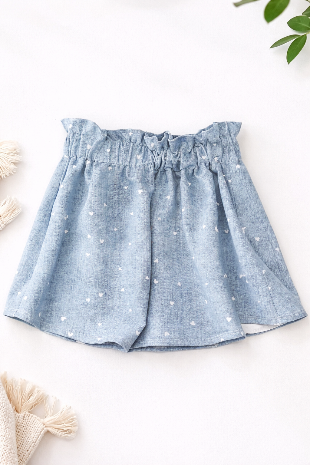 Paperbag Rock Blau mit Herzen