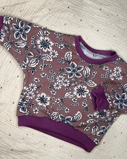 Oversize Sweater Vintage Flower