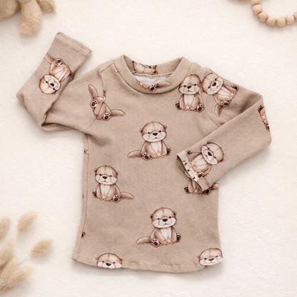 T-shirt côtelé loutre