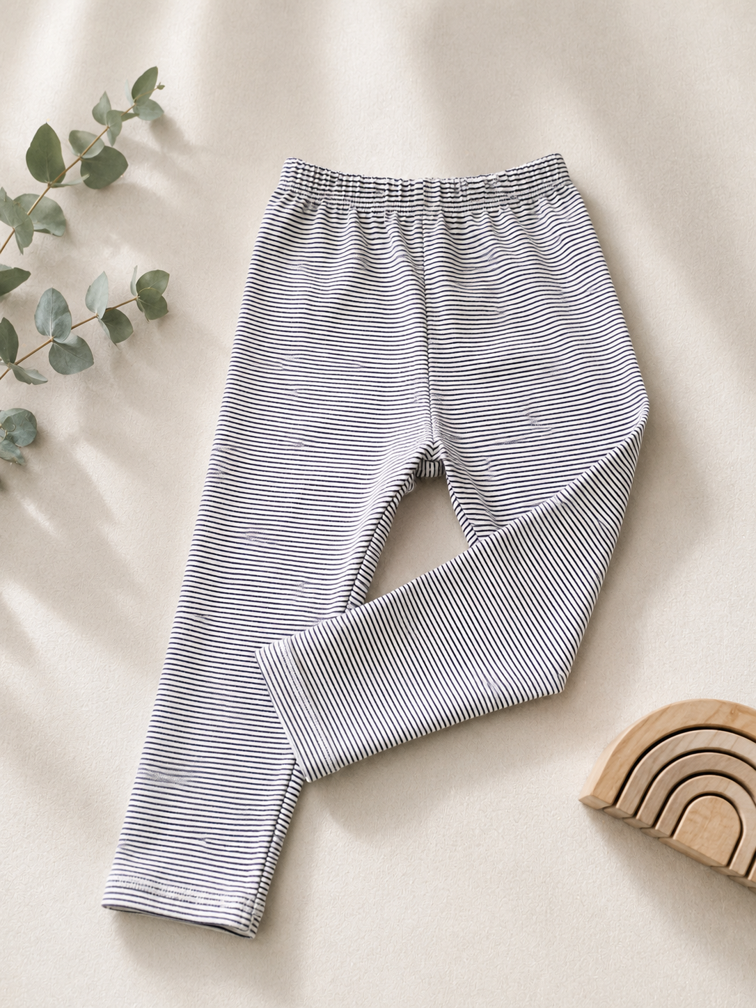 Leggings weiß blau gestreift