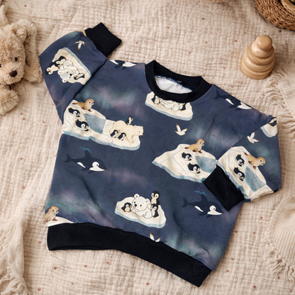 Pull oversize animaux polaires