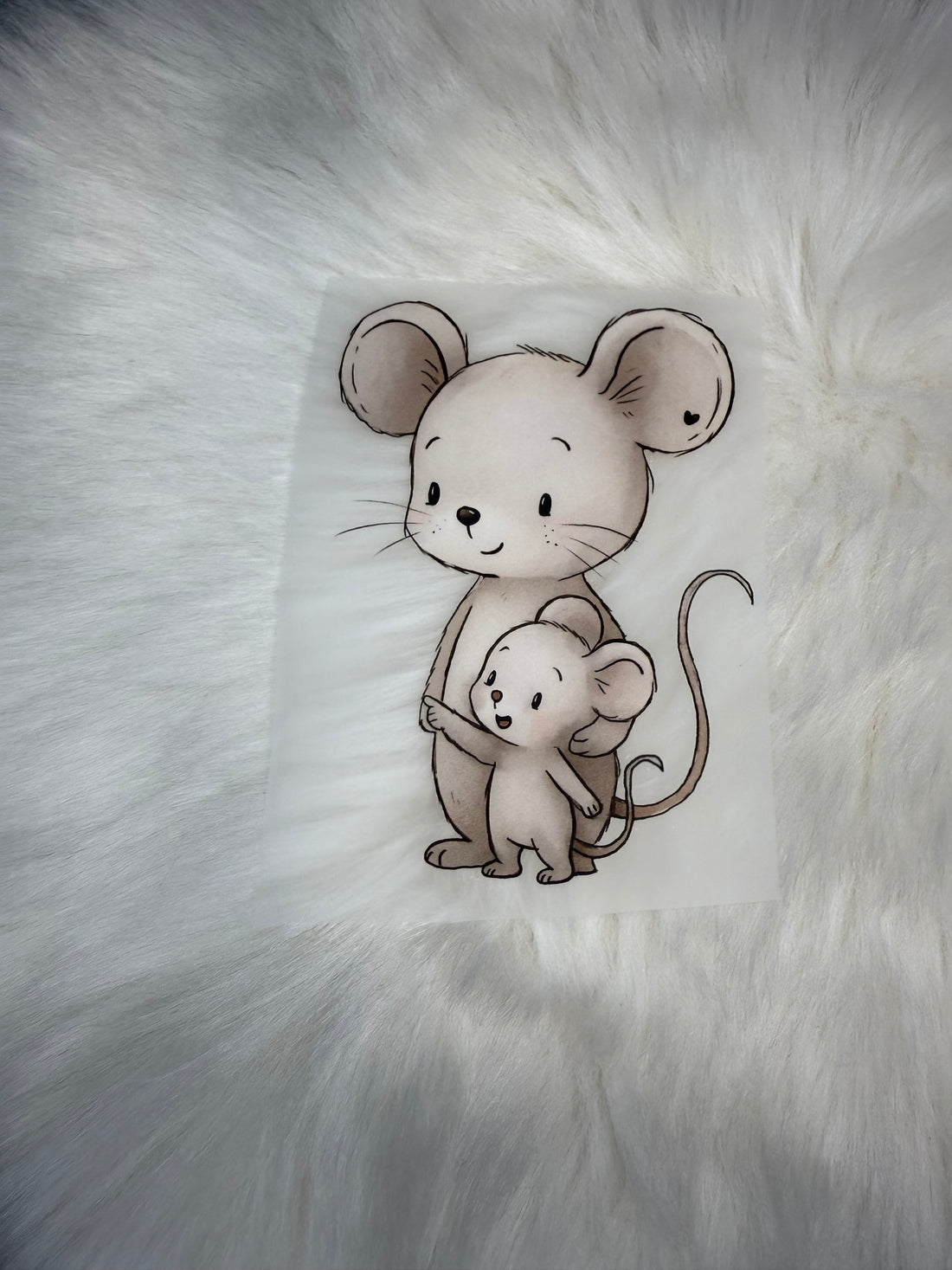Bügelbild "Maus zeigt"