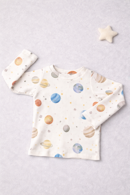 T-shirt côtelé Planètes