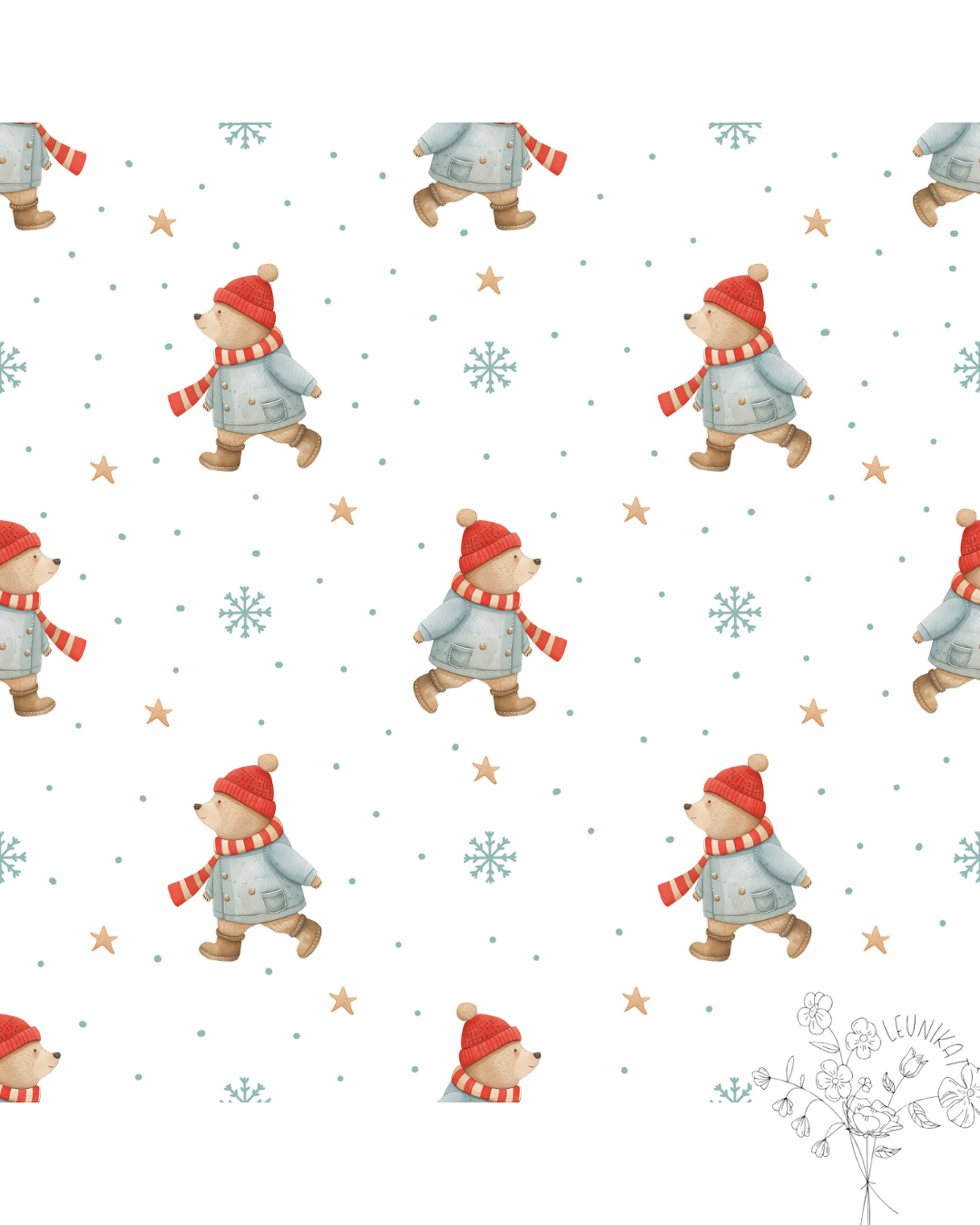 Bär mit Schal weiß