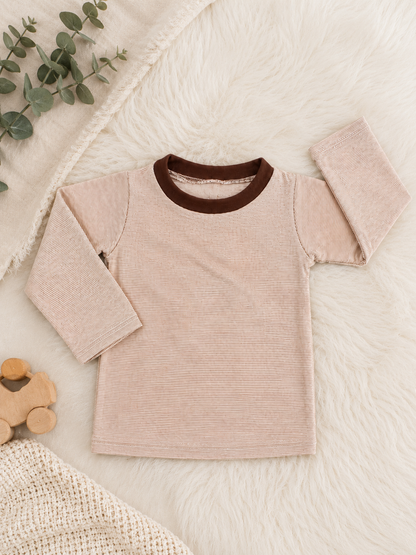 Langarmshirt Streifen braun