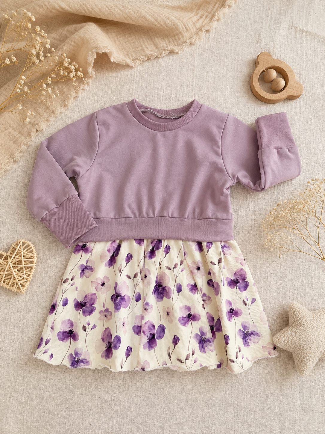 Girly Sweater Blumen flieder