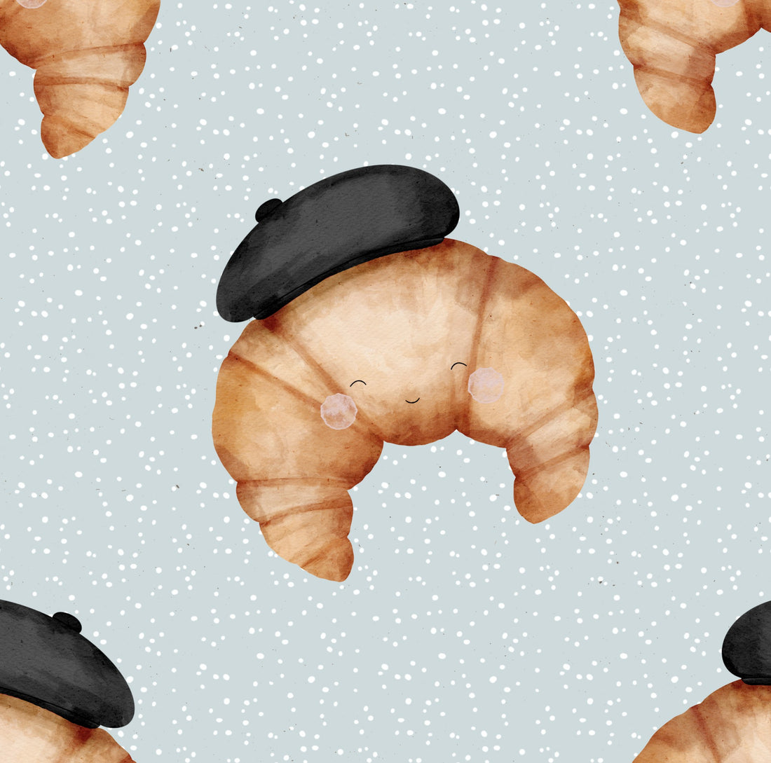 Croissant mit schwarzer Mütze