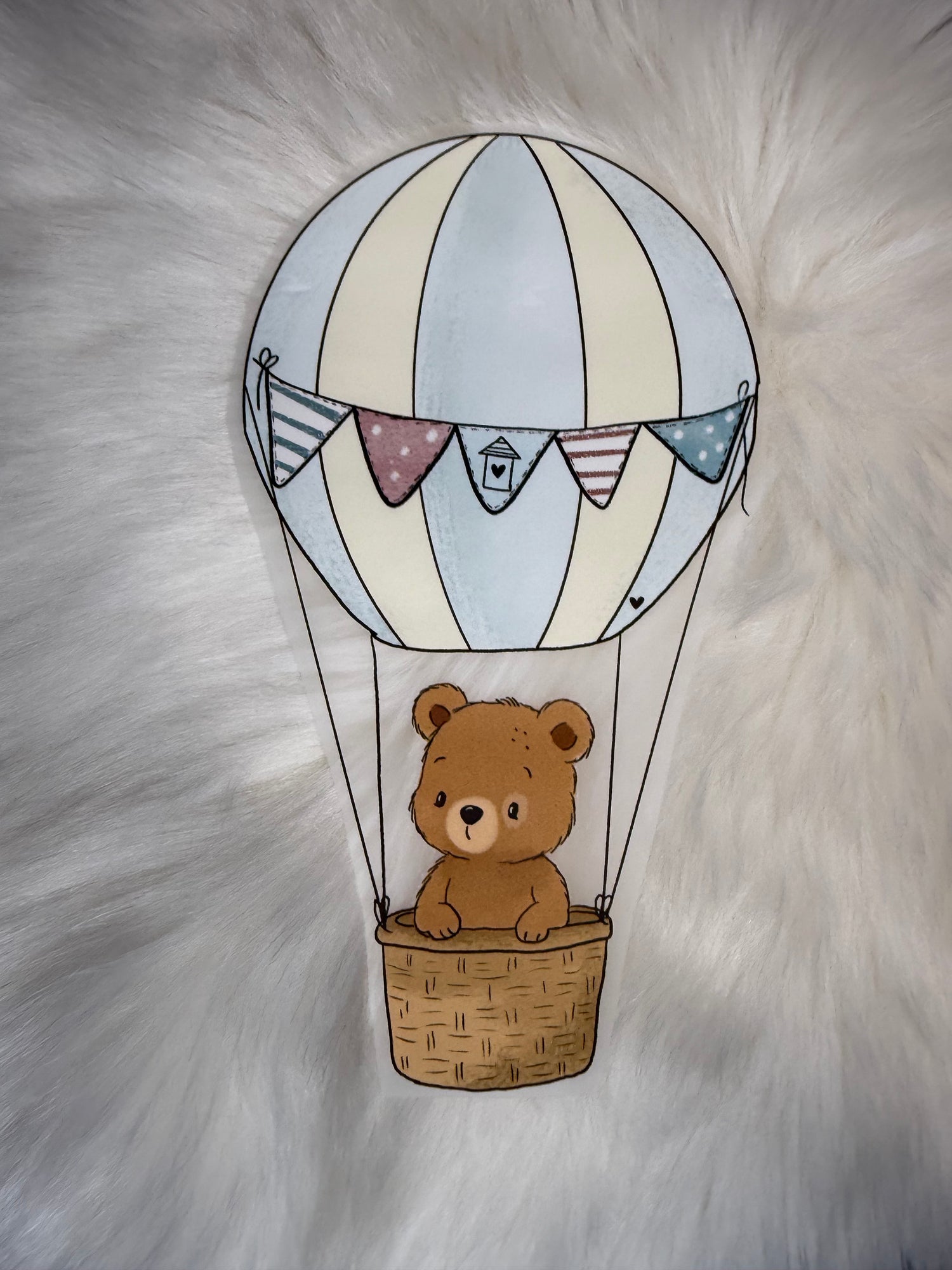 Bügelbild &quot;Bär Heißluftballon