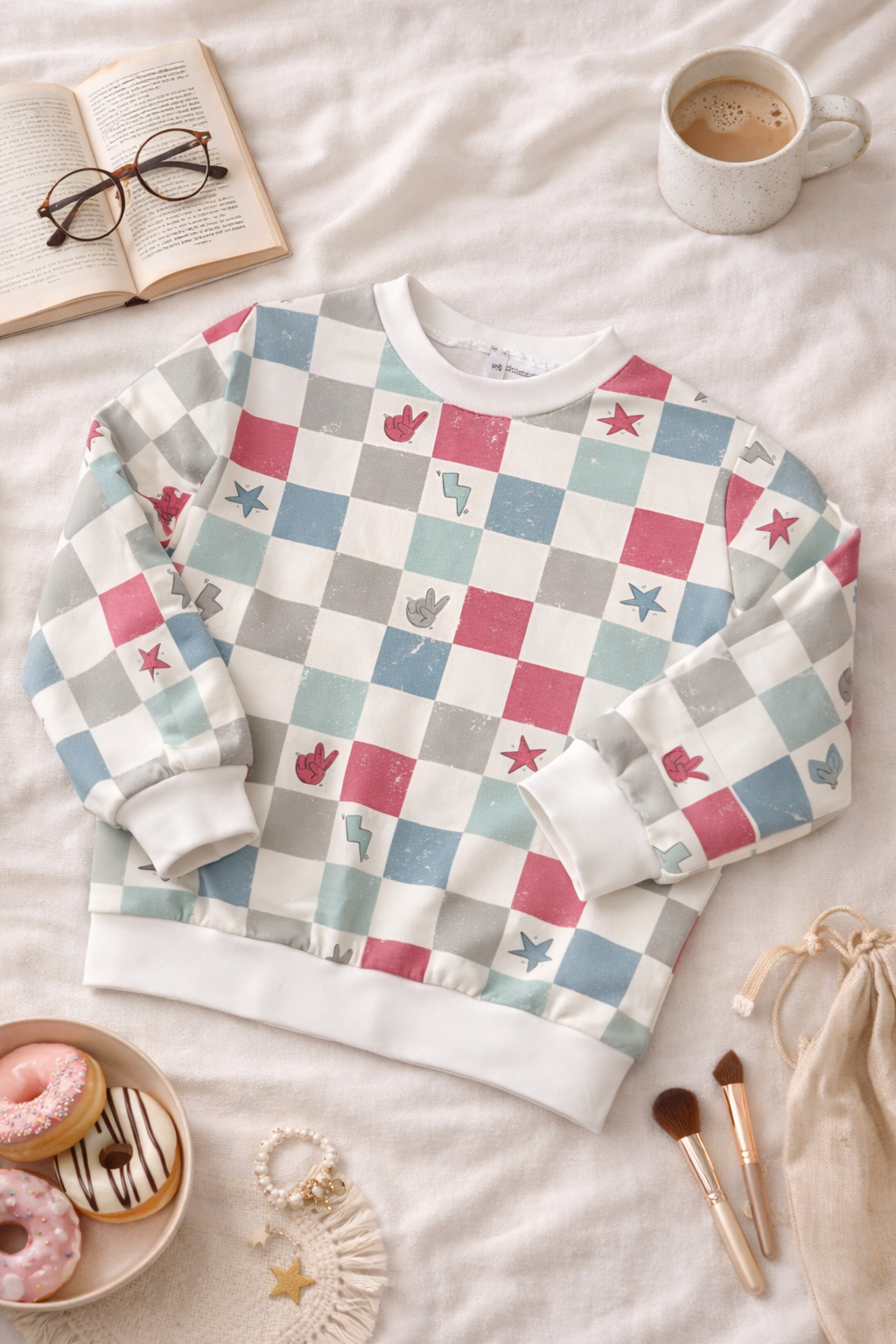 Oversize Pullover kariert